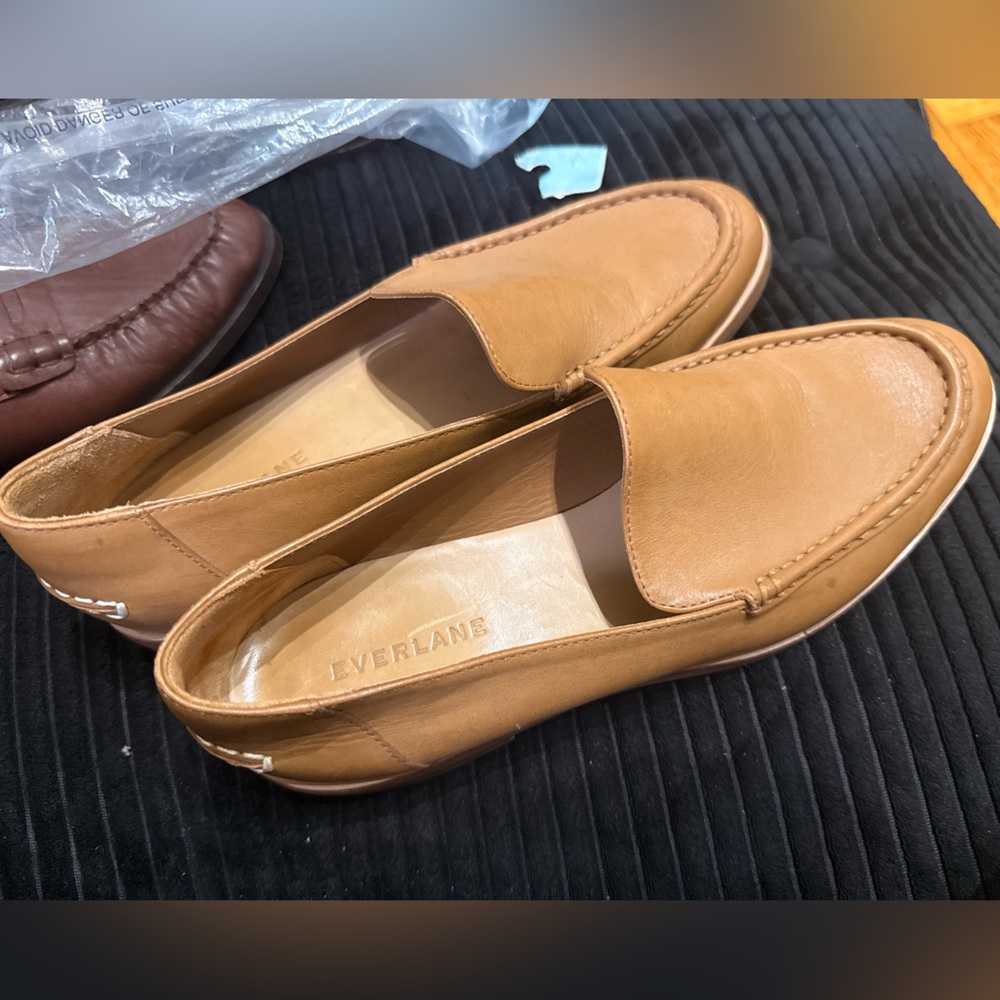 Everlane Tan Leather Penny Loafers